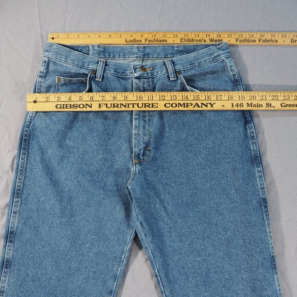 Wrangler Pro Jeans Mens 33x32 Blue Denim Cowboy Work Gorpcore Minimalist - Picture 4 of 9